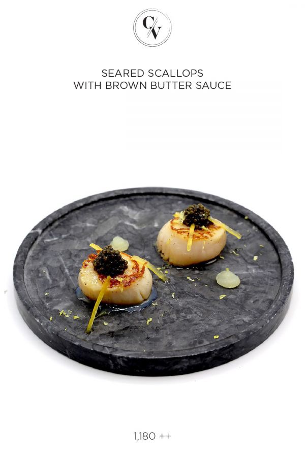 Caviar Cafe : SEARED SCALLOPS WITH BROWN BUTTER SAUCE